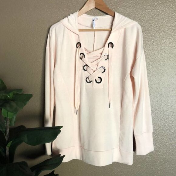 Cable & Gauge Grommet Lace Up Hoodie - Picture 1 of 6